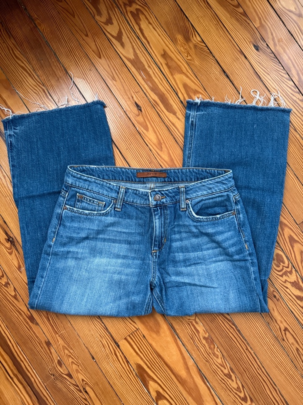 Joe's Jeans Women's Medium Blue Wide Cropped Straight-Leg Jeans